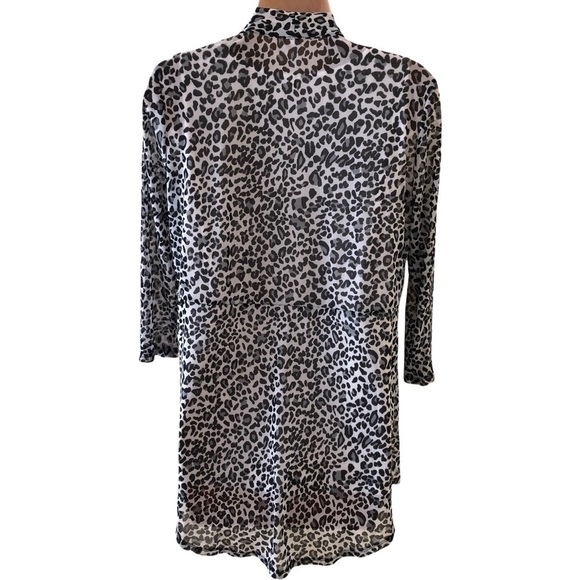 Two piece white tank with leopard print jacket, small - Picture 2 of 11